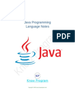 Java Notes - Know Program