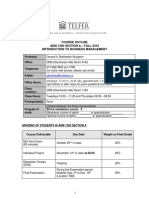 Course Outline Adm 1300 Section A - FALL 2019 Introduction To Business Management