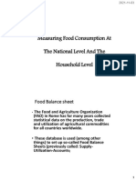 Lec 9 - Food Consumption at The National Level