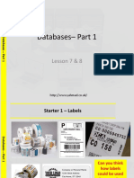 Database Access Lesson 7 & 8