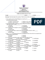 Third Quarter Test in Tle 6 NAME: - DATE: - SCORE - Direction: Read and Analyze The Questions. Write The Letter of The Correct Answer