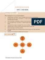 Unit 5: Cash Book: Learning Outcomes