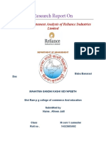 Research Report On: Cash Flow Statement Analysis of Reliance Industries Limited