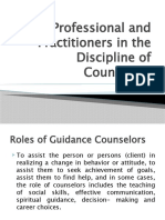 The Professional and Practitioners in The Discipline of Counseling