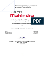 Study On Effectiveness of Training and Development Programme at Tech Mahindra