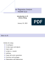 Linear Regression Analysis HUDM 5122: Introduction To R Johnny Wang