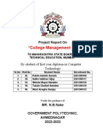 "College Management System": Project Report On