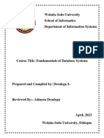 Fundametals of Database Module