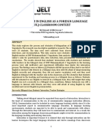 Bilingualism in English As A Foreign Language (Efl) Classroom Context