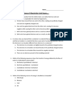 Science 9 Electricity Unit Exam 2013