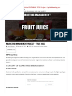 Marketing Management Project - Fruit Juice PDF