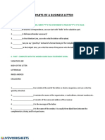 Parts of A Business Letter: I. Part On The Space Provided, Write "T" If The Statement Is True or "F" If It S False