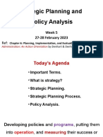 WK 5 Strategic Planning and Policy Analysis