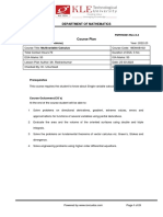 Course Plan: Department of Mathematics