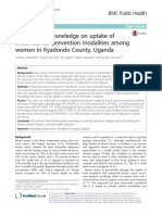 The Effect of Knowledge On Uptake of Breast Cancer Prevention Modalities Among Women in Kyadondo County, Uganda