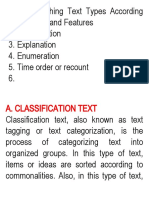 Distinguishing Text Types According To Purpose and Features