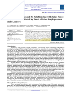 Ethical Leadership and Its Relationship With Sales Force Performance Mediated by Trust of Sales Employees On Their Leaders