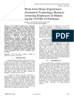 Exploring Work From Home Experiences A Study of Information Technology-Business Process Outsourcing Employees in Makati City During The COVID-19 Pandemic