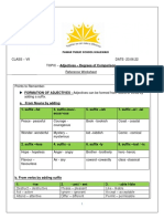 Reference Worksheet - Adjectives Degrees of Comparison