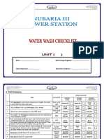 Water Wash CHECKLIST