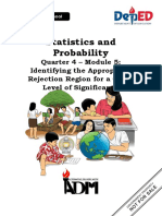 Stat and Prob - Q4 - Mod5 - Identifying The Appropriate Rejection Region For A Given Level of Significance