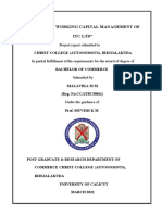 "A Study On Working Capital Management of Itc LTD": Project Report Submitted To