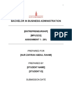 Mpu3233 Entrepreneurship - Assignment # 1 (F)