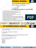 Class XII Summer Vacation Homework