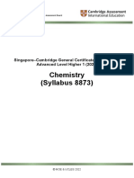 Chemistry (Syllabus 8873) : Singapore-Cambridge General Certificate of Education Advanced Level Higher 1 (2024)