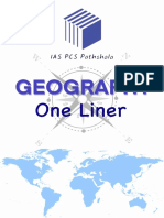 Geography (English) One Liner