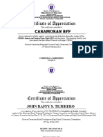 Certificate of Appreciation, Participation and Apprearance