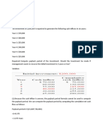 Pay Back Period, NPV, ROI