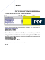 Sample Microsoft Excel Test For Potential Finance Job Applicants