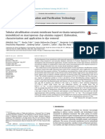 2017 Tubular Ultrafiltration Ceramic Membrane Based On Titania Nanoparticles