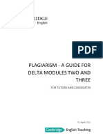 Plagiarism A Guide For Delta Modules Two and Three