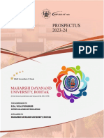 MDU Rohtak B.ed & M.ed Prospectus - 2023-24