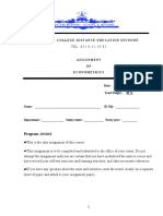 Econometrics Assignemente