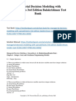 Managerial Decision Modeling With Spreadsheets 3rd Edition Balakrishnan Test Bank Download