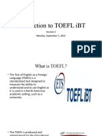 Introduction To TOEFL IBT Preparation Shortened