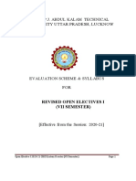 Updated Revised Open Electives For B.Tech 4th Year 2020-21 4th August