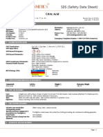 Sds Citric Acid