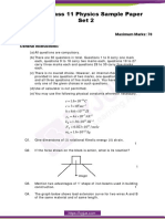 CBSE Class 11 Physics Sample Paper Set 2