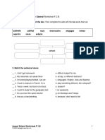 Vocabulary and Grammar: Unit 2 Extend Worksheet F.2.B