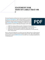 Method Statement For Installation of Cable Tray or Trunking