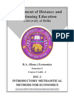 Introductory Mathematical Methods For Eco Sol