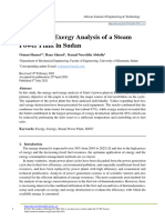 Energy and Exergy Analysis of A Steam Power Plant in Sudan