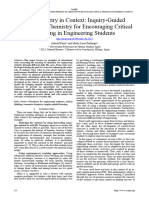 Stoichiometry in Context: Inquiry-Guided Problems of Chemistry For Encouraging Critical Thinking in Engineering Students