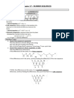 IGCSE Maths Chapter 17 - Number Sequences - Revision Booklet