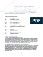 Battery Energy Storage System Procurement Checklist