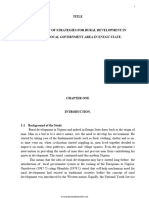 Assessment of Strategies For Rural Development in Isi - Uzo Local Government Area in Enugu State